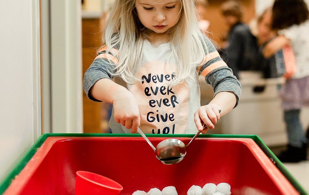 little girl playing